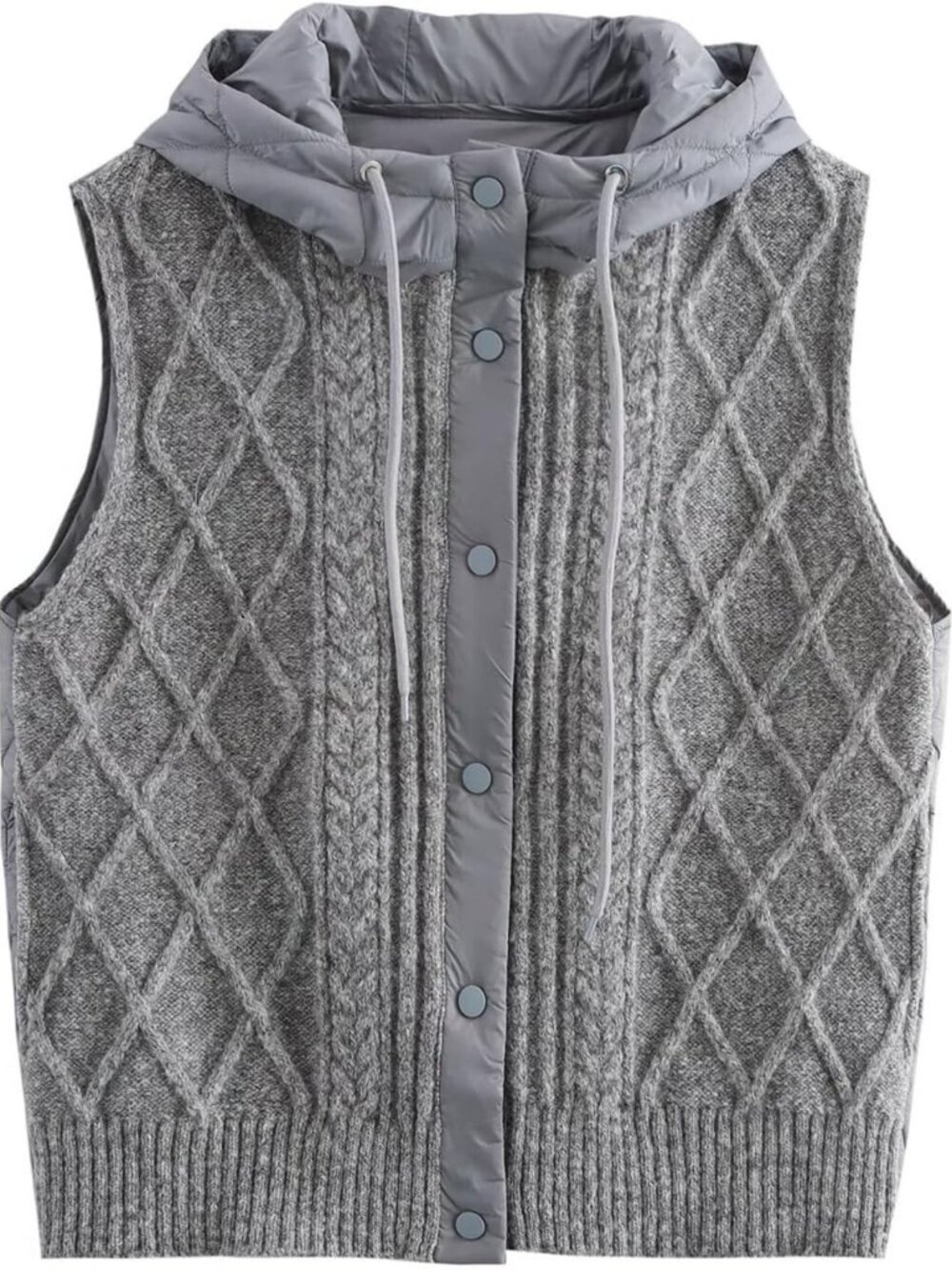 Lightweight Quilted Hooded Vest - Padded Sleeveless Jacket, Casual Retro